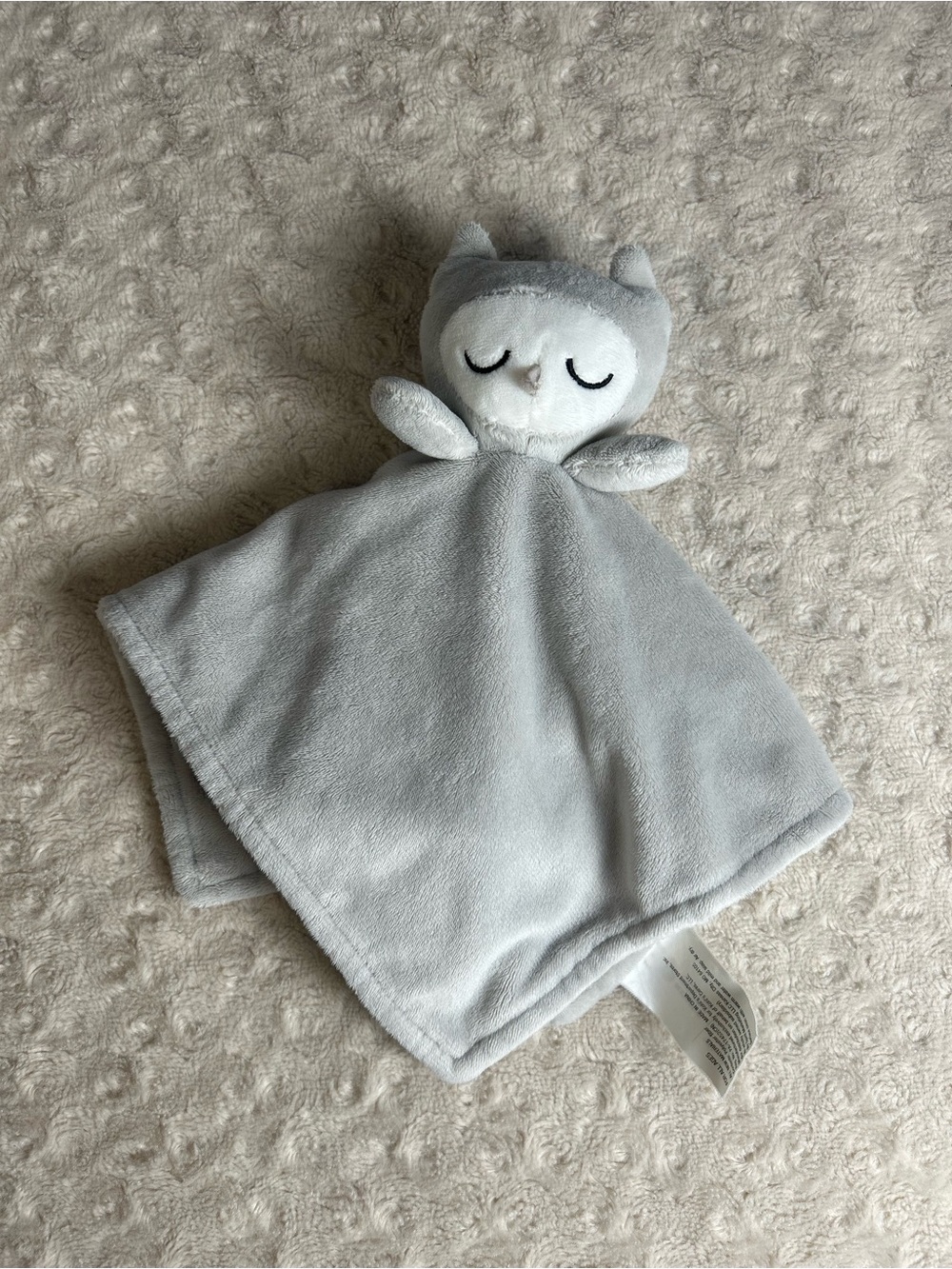 Kohl's Cares Gray Owl Lovey Security Blanket White Sleepy Sleeping Plush Baby